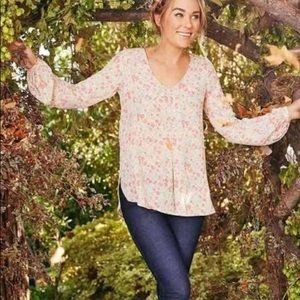 LC Lauren Conrad tassel peasant top